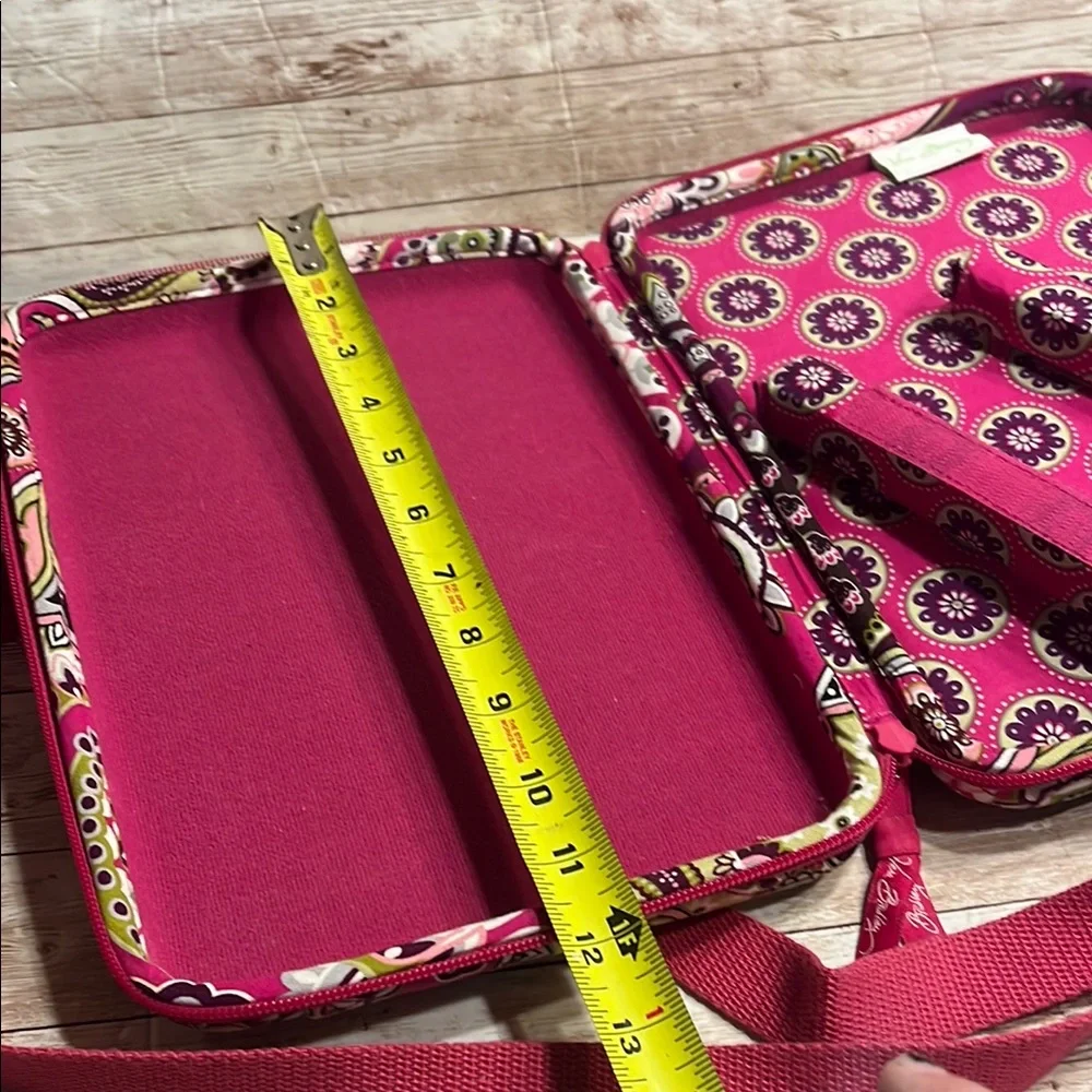 Vera Bradley Hard Case IPad Tablet Bag Pink and Green Paisley Crossbody Bag